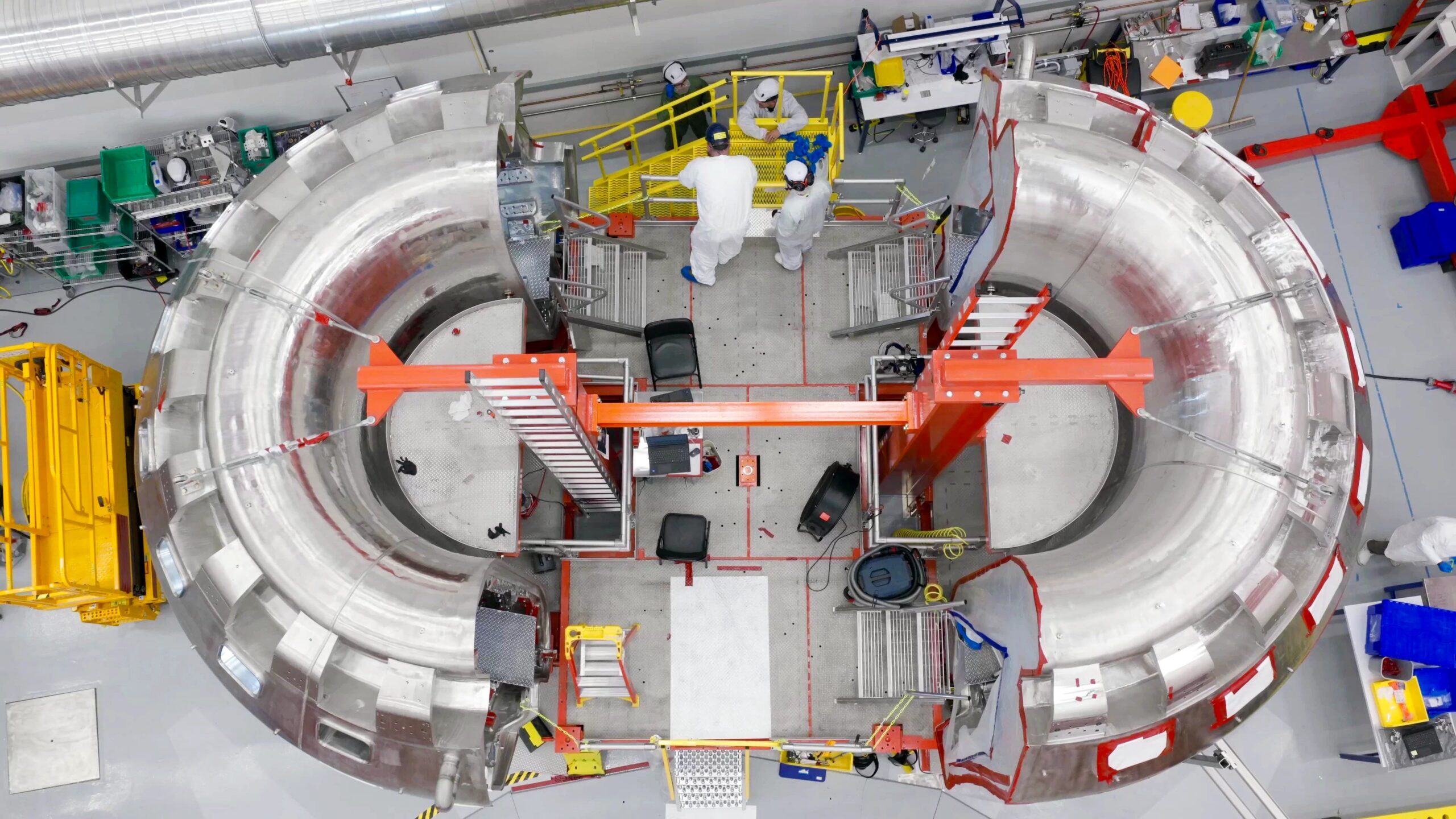 The two halves of the SPARC tokamak seen from above