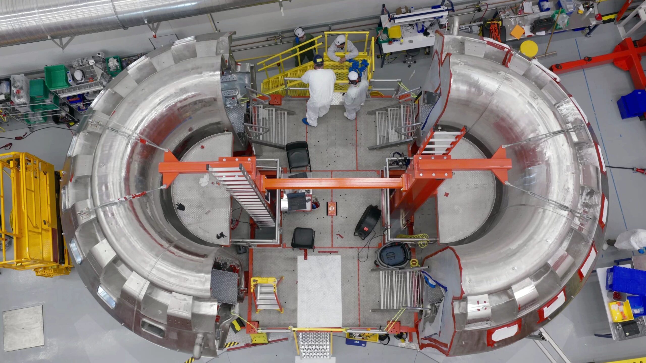 The two halves of the SPARC tokamak seen from above